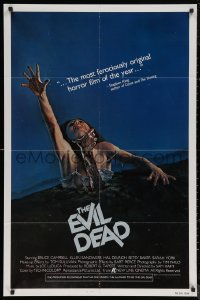 5x0960 EVIL DEAD 1sh 1982 Sam Raimi cult classic, classic Skilsky art of girl grabbed by zombie!