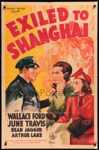 5x0962 EXILED TO SHANGHAI 1sh 1937 Wallace Ford, June Travis, Dean Jagger, Arthur Lake, very rare!