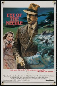 5x0964 EYE OF THE NEEDLE int'l 1sh 1981 Donald Sutherland, Kate Nelligan, different art by Graves!