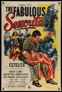 5x0966 FABULOUS SENORITA 1sh 1952 wacky art of Robert Clarke spanking sexy Estelita Rodriguez!