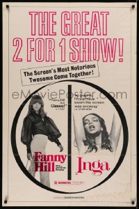 5x0970 FANNY HILL /INGA 1sh 1970s great 2 for 1, the screen's most notorious twosome come together!