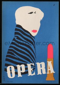 5x0043 OPERA 7x9 Hungarian advertising poster 1959 Tibor Zala art of woman and tube of lipstick!