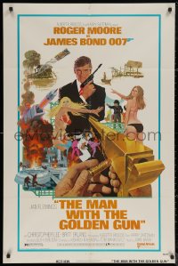 5x1232 MAN WITH THE GOLDEN GUN West Hemi 1sh 1974 McGinnis art of Roger Moore as James Bond!