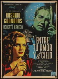 5x0089 ENTRE TU AMOR Y EL CIELO Mexican poster 1950 sexy Rosario Granados, Canedo by Josep Renau!