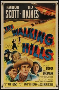 5x1566 WALKING HILLS 1sh 1949 cowboy Randolph Scott, Ella Raines, directed by John Sturges!