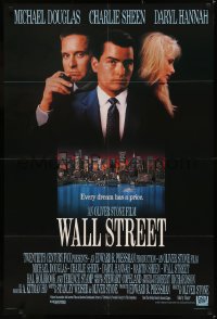 5x1568 WALL STREET int'l 1sh 1987 Michael Douglas, Charlie Sheen, Daryl Hannah, Oliver Stone!