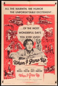 5x1575 WHEN I GROW UP 1sh 1951 Bobby Driscoll, Robert Preston, special merit award!