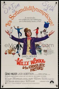 5x1585 WILLY WONKA & THE CHOCOLATE FACTORY 1sh 1971 Gene Wilder, it's scrumdidilyumptious!