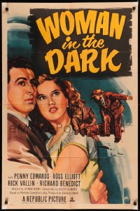 5x1588 WOMAN IN THE DARK 1sh 1951 Penny Edwards, Ross Elliot, Rick Vallin, film noir!