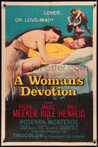 5x1589 WOMAN'S DEVOTION 1sh 1956 directed by Paul Henreid, Battle Shock, lover or love-mad!