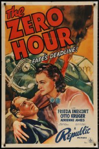 5x1599 ZERO HOUR 1sh 1939 Frieda Inescort tends to Otto Kruger who made her a Broadway star!