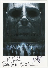 5y0144 PROMETHEUS signed color 8.25x11.75 REPRO 2012 by Ridley Scott, Theron, Rapace AND Fassbender!