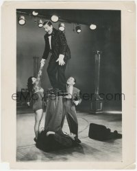 5z0214 MILTON BERLE TV 11.25x14 still 1955 reluctantly performing with acrobats!