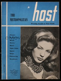 5z1383 METROPOLITAN HOST magazine July 17, 1948 great cover portrait of sexy Lauren Bacall!