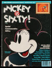 5z1384 MICKEY MOUSE magazine 1988 Warhol art & actual animation cel bound into the magazine!