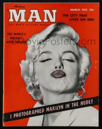 5z1550 MODERN MAN magazine March 1955 great article I photographed Marilyn Monroe in the nude!