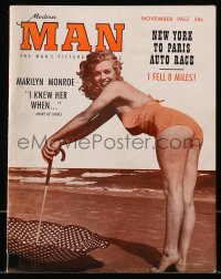 5z1544 MODERN MAN magazine November 1953 cover portrait of sexy Laurette Luez by Andre De Dienes!