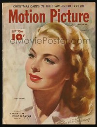 5z1399 MOTION PICTURE magazine December 1947 Ingrid Bergman by Bradshaw Crandell, Vargas art inside!