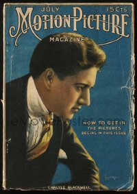 5z1397 MOTION PICTURE magazine July 1916 great cover art of Carlyle Blackwell by Leo Sielke Jr.!