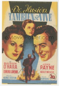 5z1079 MIRACLE ON 34th STREET Spanish herald 1950 Soligo art of Maureen O'Hara, Payne, Gwenn & Wood!