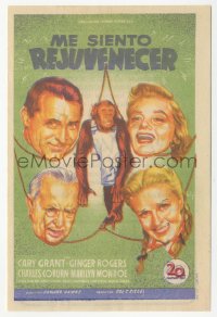 5z1086 MONKEY BUSINESS Spanish herald 1953 Grant, Ginger Rogers, Marilyn Monroe shown, Soligo art!