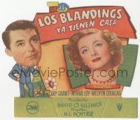 5z1088 MR. BLANDINGS BUILDS HIS DREAM HOUSE die-cut Spanish herald 1949 Cary Grant, Myrna Loy, cool!