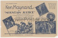 5z0688 MOUNTAIN JUSTICE herald 1930 Ken Maynard plays a Kentucky hillbilly in a family feud, rare!