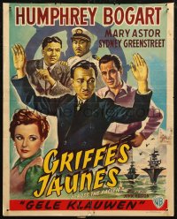 6b0130 ACROSS THE PACIFIC Belgian R1950s art of Humphrey Bogart, Mary Astor & Victor Sen Yung!