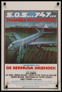 6b0132 AIRPORT '77 Belgian 1977 Lee Grant, Jack Lemmon, de Havilland, Bermuda Triangle crash art!