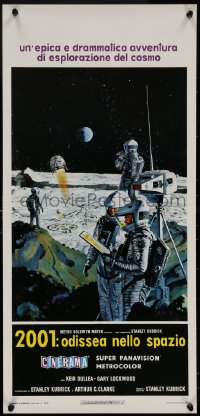 6b0938 2001: A SPACE ODYSSEY Italian locandina R1972 Stanley Kubrick, McCall art moon astronauts!