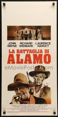 6b0940 ALAMO Italian locandina R1971 Biffignandi art of John Wayne & Richard Widmark in Texas!