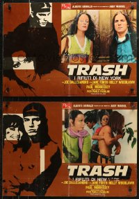 6b0899 ANDY WARHOL'S TRASH group of 5 Italian 19x27 pbustas 1972 Joe Dallessandro, Andy Warhol!