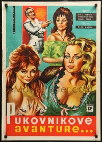 6b0722 3 ETCs & THE COLONEL Yugoslavian 20x28 1960 Anita Ekberg, Vittorio De Sica, Stokic artwork!