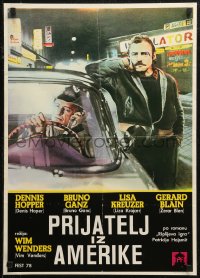 6b0723 AMERICAN FRIEND Yugoslavian 20x28 1977 Dennis Hopper, Wim Wenders, cool different image!