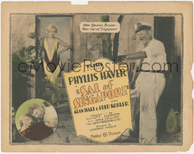 6c0181 Sal Of Singapore Tc 1928 Sexy Prostitute Phyllis Haver Alan Hale Sr