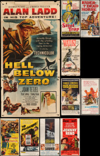 6d0123 LOT OF 10 FOLDED THREE-SHEETS 1950s-1960s great images from a variety of different movies!