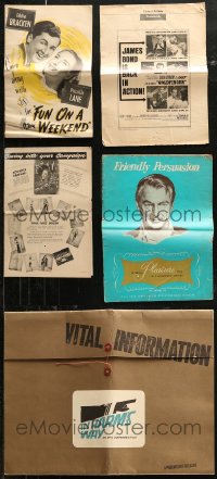 6d0441 LOT OF 5 CUT PRESSBOOKS 1940s-1960s great advertising images & info for a variety of movies!