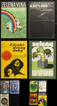 6d0924 LOT OF 11 UNFOLDED AND FORMERLY FOLDED 12X16 CZECH POSTERS 1970s-1980s cool movie images!