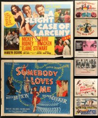 6d0776 LOT OF 10 FORMERLY FOLDED HALF-SHEETS 1950s-1970s great images from a variety of movies!