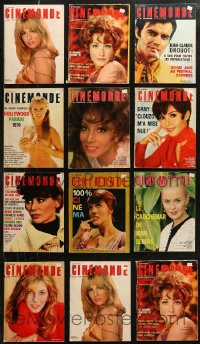 6d0493 LOT OF 12 CINEMONDE FRENCH MOVIE MAGAZINES 1968-1970 filled with great images & articles!