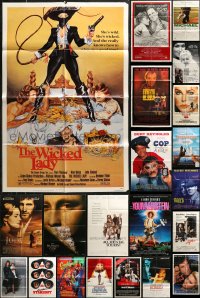 6d0227 LOT OF 50 FOLDED ONE-SHEETS AND VIDEO POSTERS 1970s-1990s a variety of cool movie images!