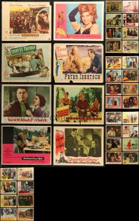 6d0342 LOT OF 50 LOBBY CARDS 1930s-1960s great scenes from a variety of different movies!