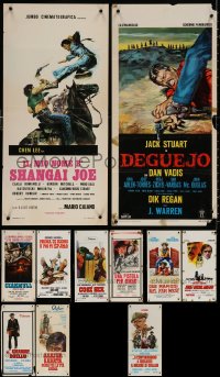 6d0855 LOT OF 11 FORMERLY FOLDED COWBOY WESTERN ITALIAN LOCANDINAS 1960s-1970s cool movie images!