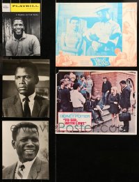 6d0161 LOT OF 5 MISCELLANEOUS SIDNEY POITIER ITEMS 1950s-1960s cool stills, playbill & more!