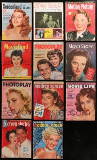 6d0496 LOT OF 11 MOVIE MAGAZINES 1940s-1960s filled with great images & articles on celebrities!