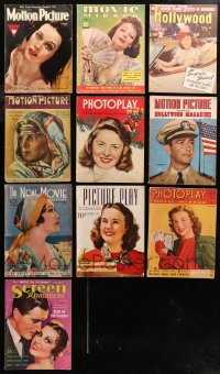 6d0499 LOT OF 10 MOVIE MAGAZINES 1920s-1940s filled with great images & articles on celebrities!