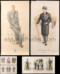 6d0976 LOT OF 5 UNFOLDED FRENCH 15X28 ADVERTISING POSTERS 1920s-1930s art of men in business suits!