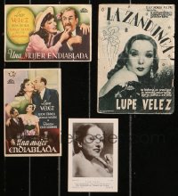 6d0692 LOT OF 1 LUPE VELEZ GERMAN CARD AND 3 SPANISH HERALDS 1930s-1940s the sexy Mexican star!