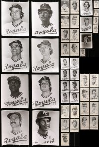 6d0606 LOT OF 53 KANSAS CITY ROYALS 8X10 STILLS AND 3X5 PLAYER CARDS 1970s great baseball portraits!