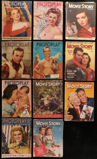 6d0495 LOT OF 11 PHOTOPLAY AND MOVIE STORY MAGAZINES 1940s-1950s great images & articles!